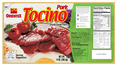 Pork Tocino label